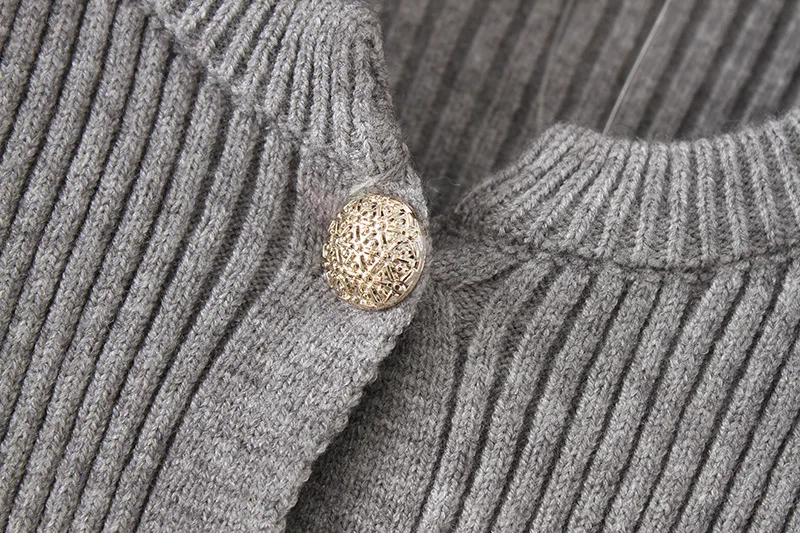 Ruffles Cardigans Women Spring Autumn Casual Single Breasted Long Sleeve O-neck Knitted Sweater Plus Size Gray SWM1270 Ruffles Cardigans Women Spring Autumn Casual Single Breasted Long Sleeve O-neck Knitted Sweater Plus Size Gray SWM1270