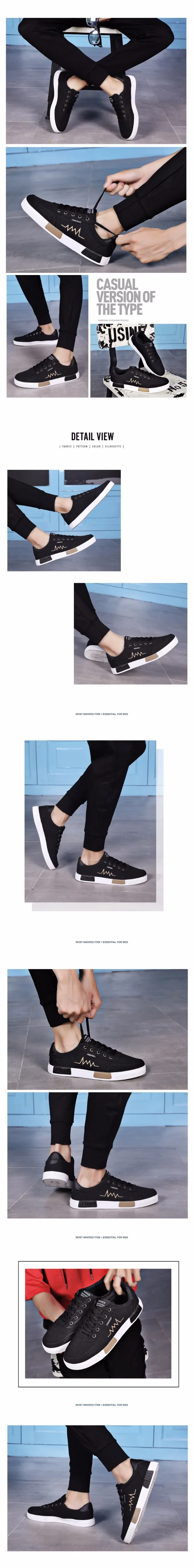 Geguistle New Arrival Comfortable Casual Shoes Mens Canvas Shoes For Men Lace-Up Brand Fashion Flat Loafers Shoe06