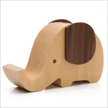 Elephant Music Box Hot Selling Creative Wooden Manual Music Box Birthday Gift Mobile Phone Holder Home Decoration Accessories