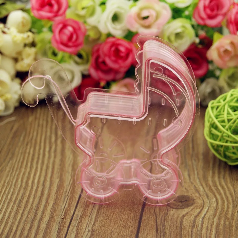 

Free shipping fine baby carriage plastic clear baby shower gift boxes , 60pcs/lot , GZSQ13