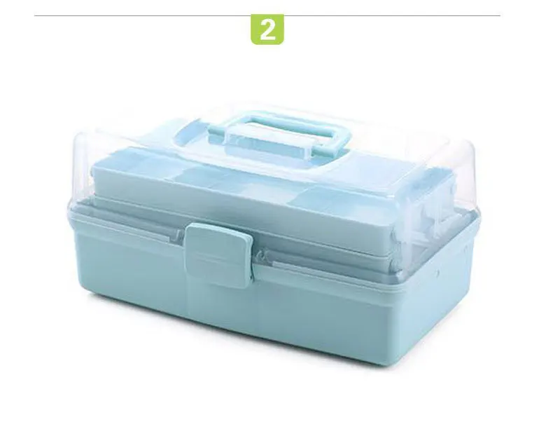 Домашняя медицинская коробка, портативный трехэтажный многоцелевой ящик для хранения первой помощи, большая емкость, медицинский набор, пластиковый органайзер для хранения