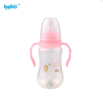 

180ml newborn baby kids milk bottle with silicon nipple pacifier anti-dust cover with plastic anti-hot handle for feeding child