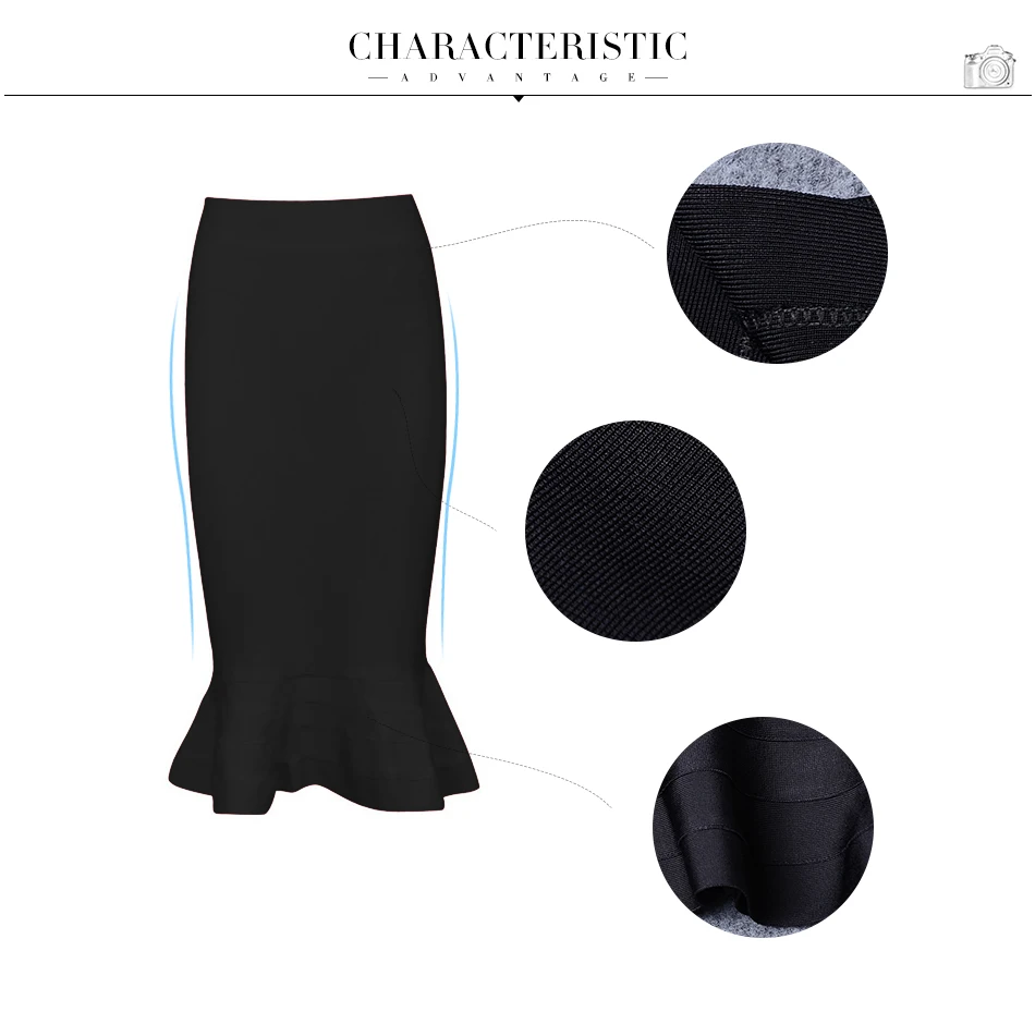 2018 New Summer Bandage Skirt Women Celebrity Party Runway Casual Sexy Elegant Lady Knee-Length Bodycon Mermaid Skirt wholesale (7)