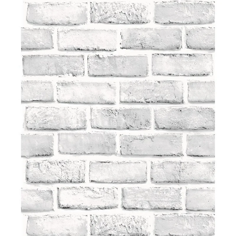 

White Brick Wall Sticker 3D Brick Stone Rustic Effect Self-adhesive Wall Sticker Home Decor 3D Wallpaper