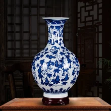 Керамика Цзиндэчжэнь ваза голубой и белый фарфор китайский классический Гостиная под старину arge декоративные вазы