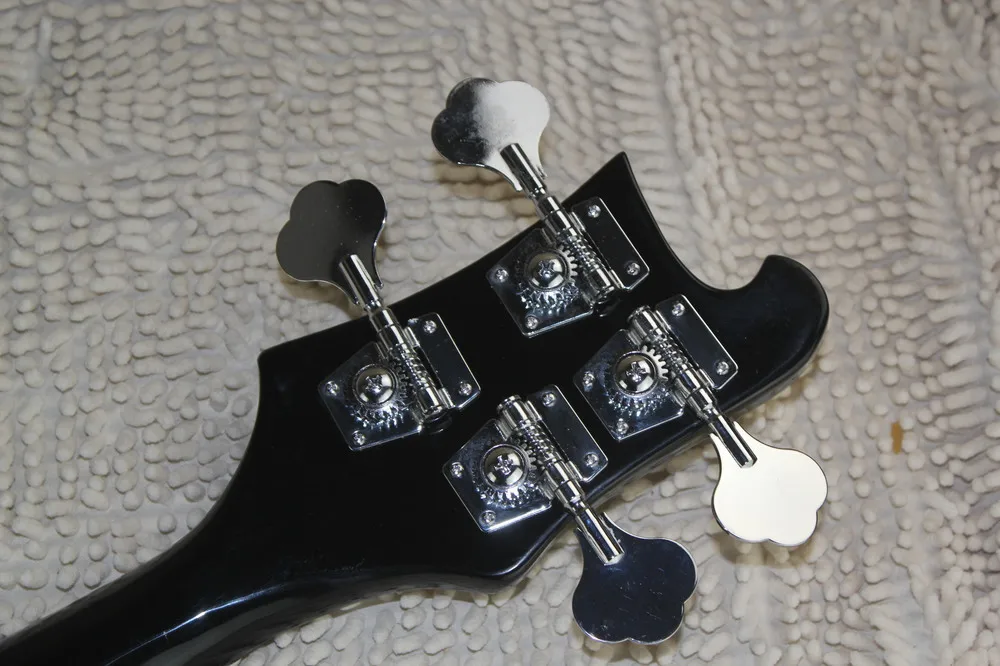 Глянцевая черная рикенбэк на заказ 4003 fireglo 4 струны бас гитара черный Риккен бас двойной выход чернила моно и стерео