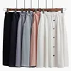 9 Colors Black Red Large Size M-7XL Bow Skirt Casual Elastic Waist Skirts Women 2022 Summer New Arrivals Buttons Pure Skirt Girl ► Photo 1/5