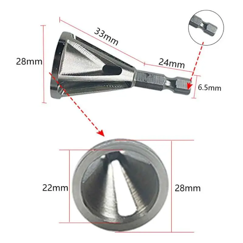 

Deburring External Chamfer Tool Stainless Steel Remove Burr Tools for Drill Bit with 6Pcs Combination Drill Tap Combination Bit