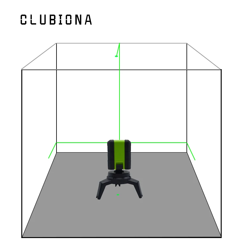 Clubiona 2 линии 2 точки CE и FCC Сертифицированный самонивелирующийся ярко-зеленый линейный лазерный уровень с кронштейном и тремя базами или подставкой