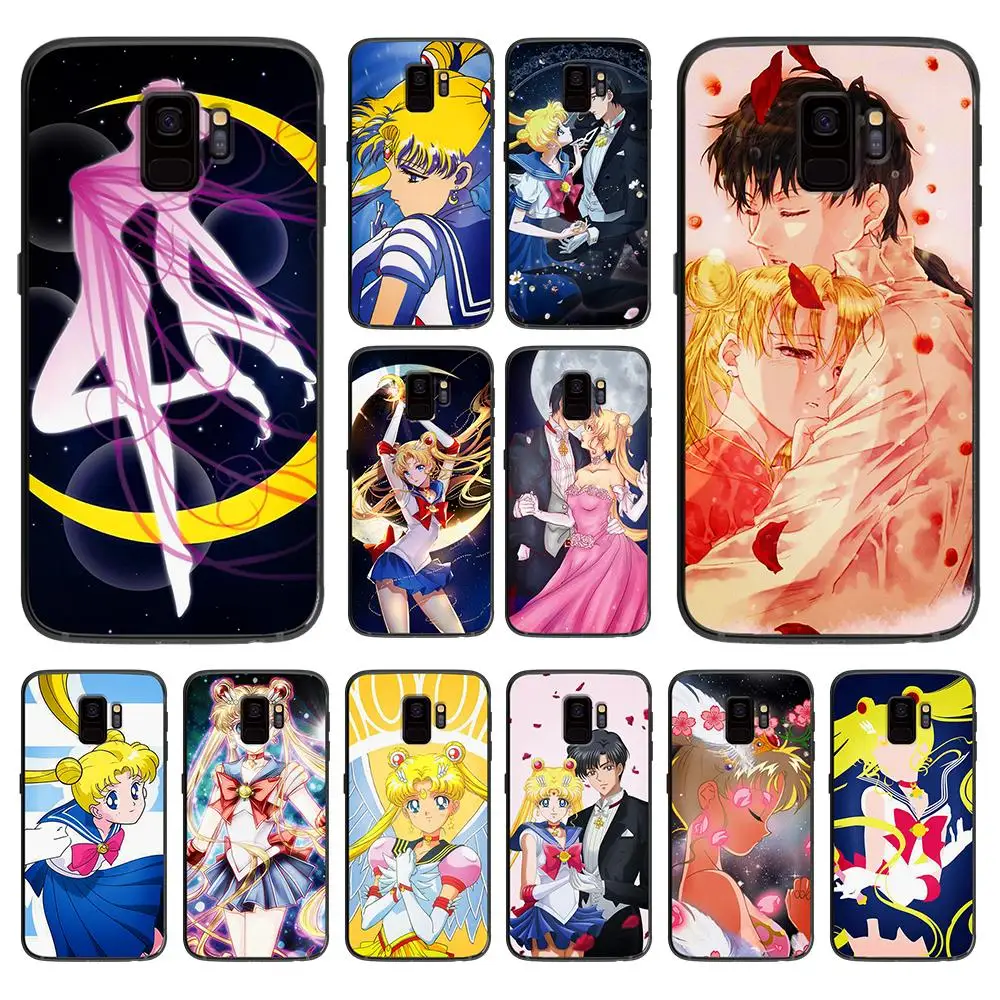 Japanese anime girl warrior magic moon For Samsung Galaxy A5 A6 A7 A8 A9 2018 2019 Plus M10 M20 M30 Soft phone case | Мобильные