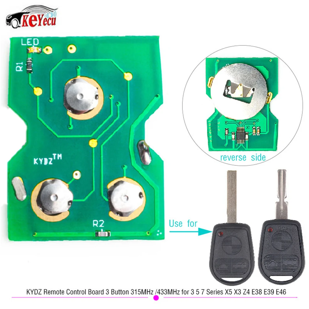 KEYECU KYDZ пульт дистанционного управления 315 MHz/433 MHz Fob для старых BMW 3 5 7 серии Z3 E39 E46 E36 E38