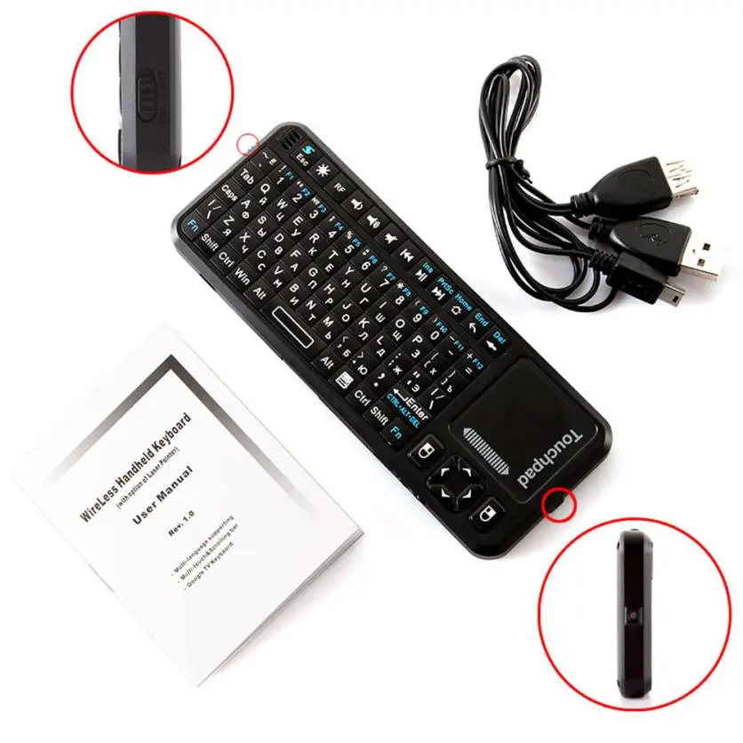 

2017 HOT SALE New KP-810-10AL mini wireless keyboard and mouse touchpad for Russian laptop tablet Tablet for Windows Linux-Mac