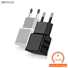 Двойной USB 2 Порты ЕС Телефон Зарядное устройство для Samsung Note 8 S8/S9/плюс huawei P20/Pro Xiaomi Redmi Note 5 настенная зарядка зарядное устройство