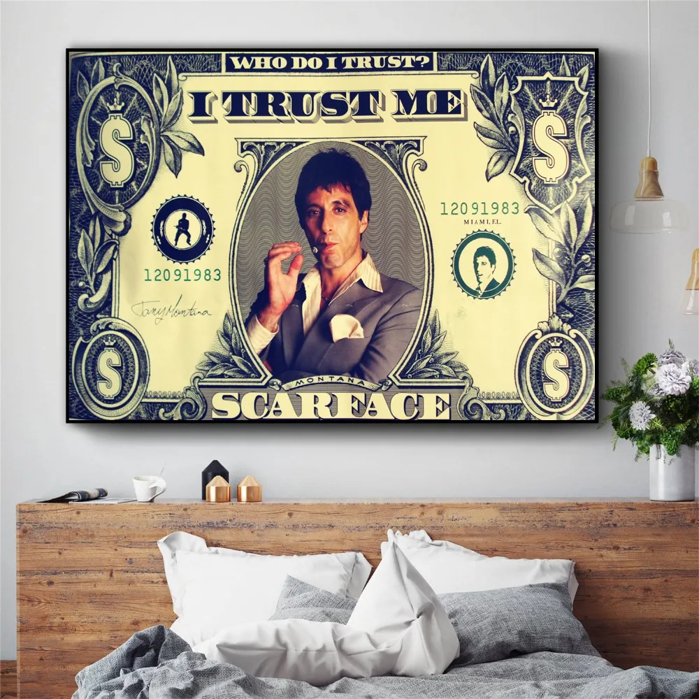 Scarface доллар США Стиль Плакаты и художественная печать на холсте декоративные