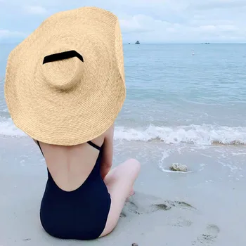 

Summer sun hats Foldable straw hat כובעים соломенная шляпа Шляпа пляж Beach Anti-UV Sun Protection female shade visor hat #3