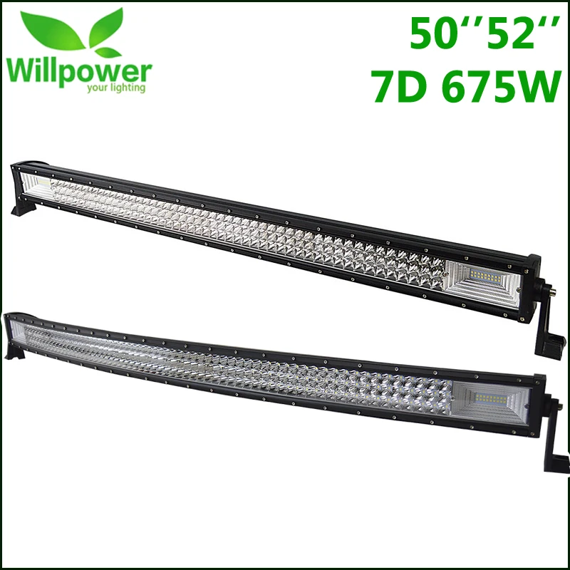 

LED Bar Offroad 50" 52'' Curved Straight Work Light 675W Off Road LED Light Roof Bar Combo Lamp SUV ATV 4x4