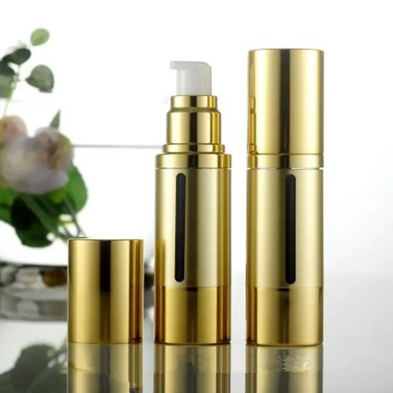 

30ml High-end Gold Airless Vacuum Pump Lotion Shampoo Bottle Cosmetic Container Travel Refillable Bottles for Makeup Products
