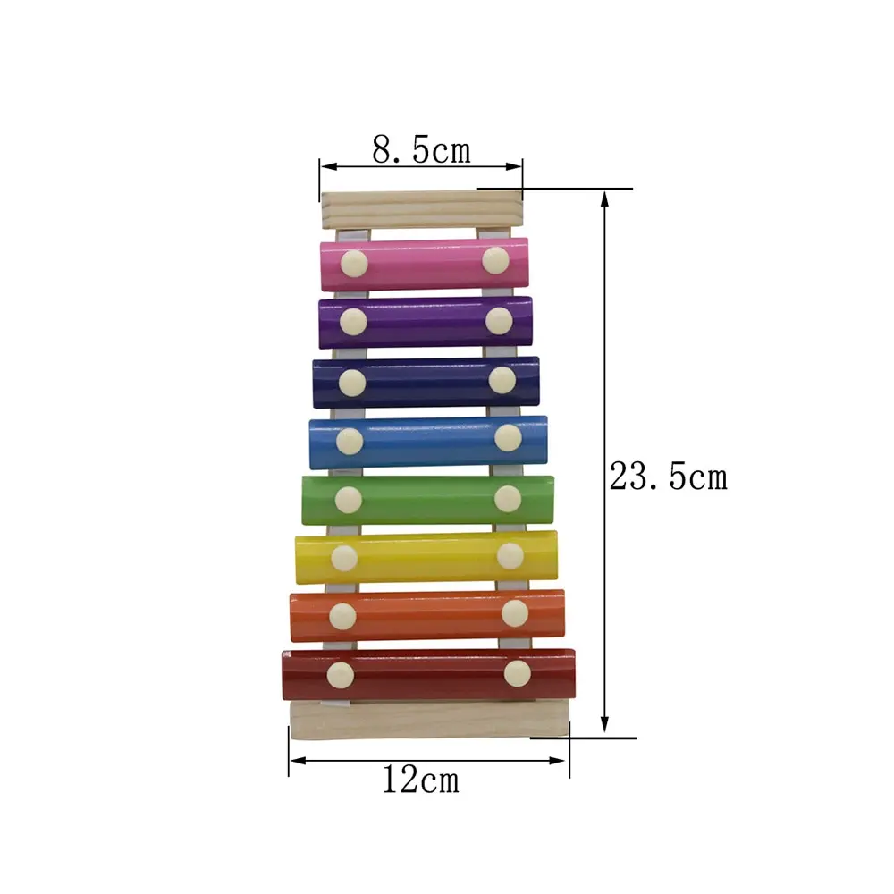 8-Note красочные Ксилофоны колокольчики с деревянные молотки ударные музыкальный инструмент Плюшевые игрушки Рождественский подарок для детей