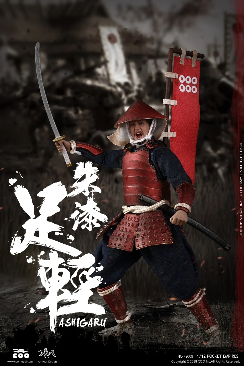 COOMODEL японский самурайский солдат красная Броня ASHIGARU 1/12 фигурка