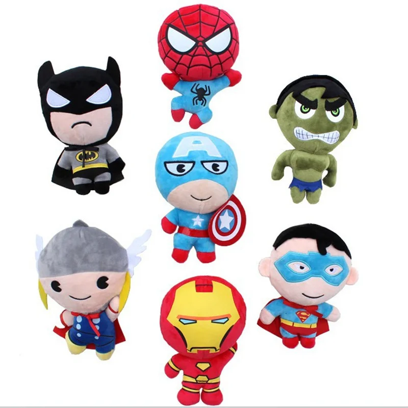

MrY Plush Toys Kids Alliance Avengers Q version Spiderman Thor Iron Man Superman Hawkeye Captain America Character Grabber Doll