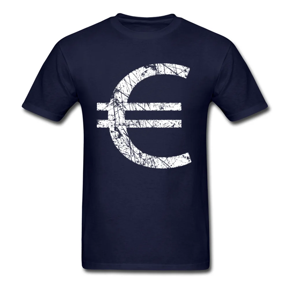 3D Printed Euro Currency Symbol Men's T-Shirt Discount Summer/Autumn Short Sleeve Crew Neck All Cotton Tops Shirts Tee Shirt Euro Currency Symbol navy