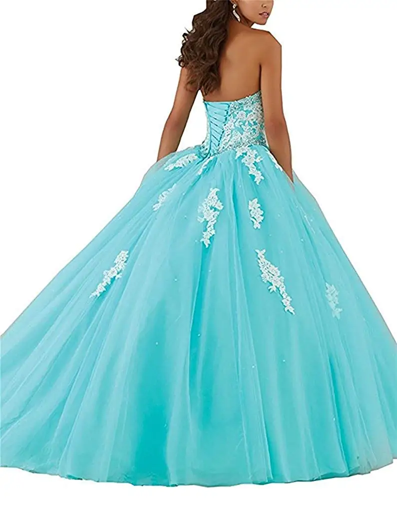 Brinkina/милое бальное платье без бретелек Vestidos de Quinceanera Аква фатиновое белое