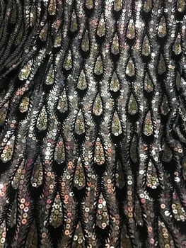 

Latest design L-121131 African French Embroidery Net Lace Fabric Free Shipping French sequins Laces