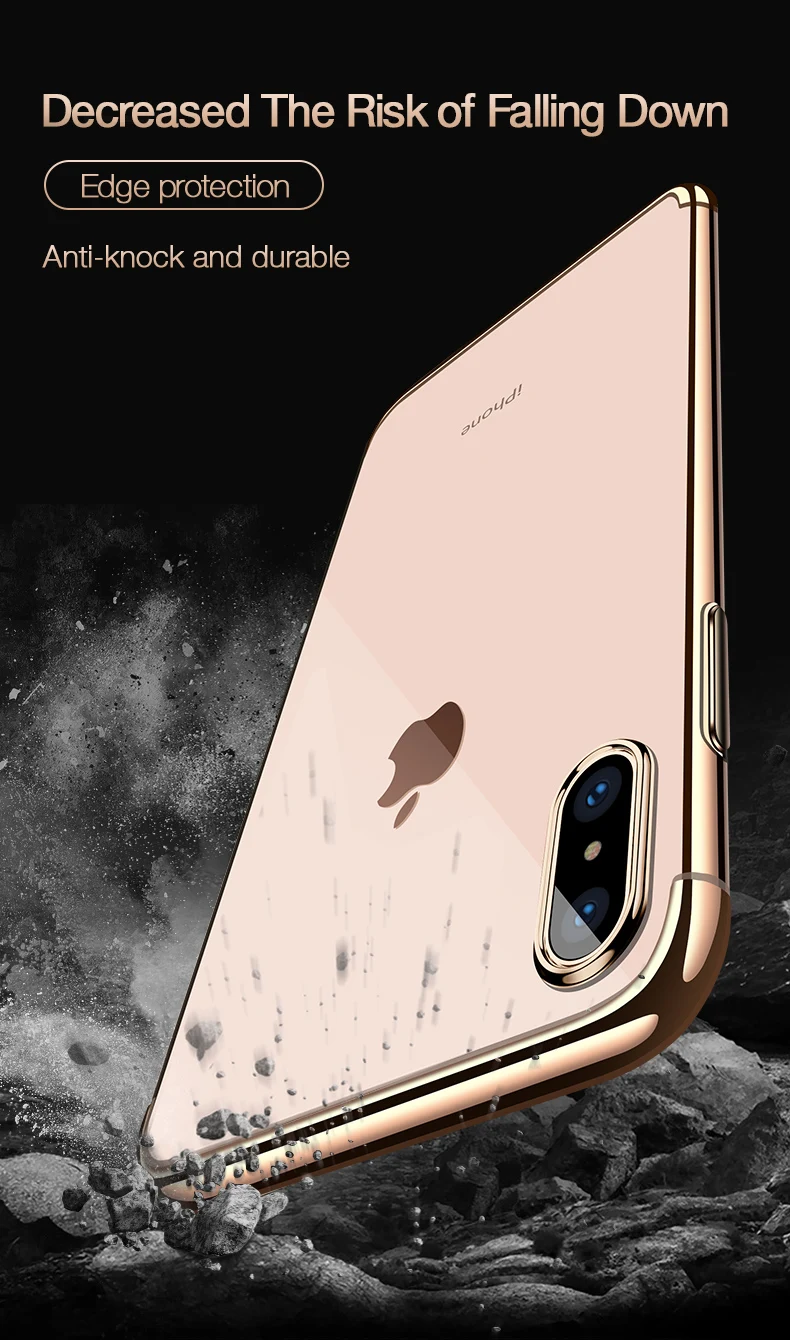 CAFELE Case for iPhone XS Max Silicone Color Plating Case Cover Transparent Backing Soft TPU Phone Cover for New iPhone XSMax (8)