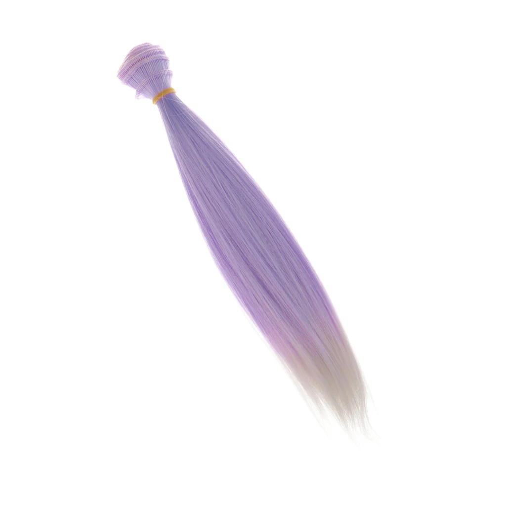 Doll DIY Straight Hair 25cm x100cm - For Arts and Crafts Doll Making Supplies -Purple Heat Resistant Doll Hair Doll Accessory