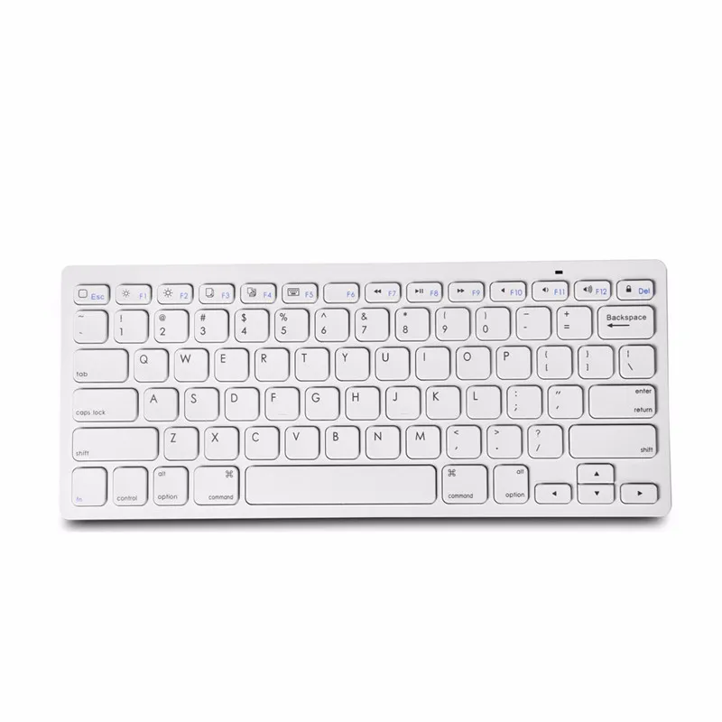 

Ultra-thin Multimedia Slim Portable Bluetooth Wireless Keyboard Chiclet Keys White For iPad iPhone Macbook Android Tablet PC
