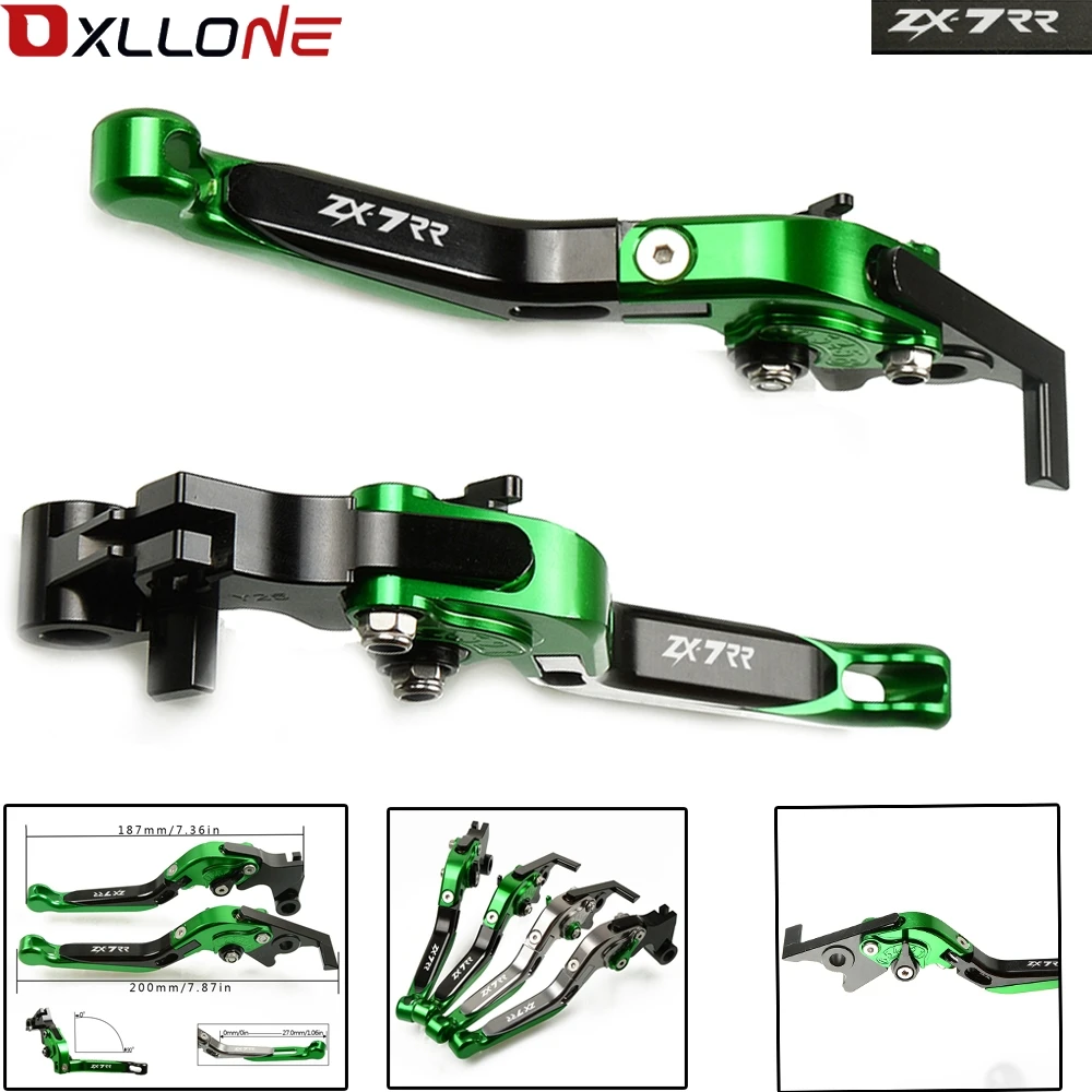 

For KAWASAKI ZX7RR ZX-7RR ZX 7RR 1989-2003 2002 Motorcycle Folding Extendable Adjustable Brakes Clutch Levers With Logo