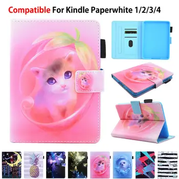 

Case for Amazon Kindle Paperwhite 4 2018 10th Generation Cover For funda kindle paperwhite 1 2 3 4 Case lovely Cat Painted Shell