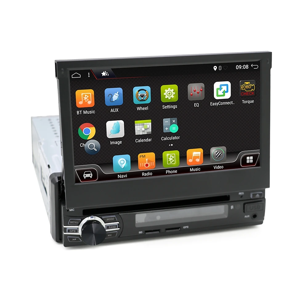 Flash Deal Android 7.1 For Universal 1 Din Car DVD Player HD Car Radio GPS Navigation Car Stereo with Bluetooth+Wifi+USB+FM+Rear camera 2