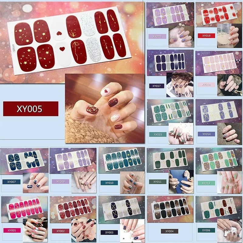 

LADY KINDOM Hot Stamping Nail Foil Sticker Environmentally Friendly Waterproof 3d Nail Patch Diy Nail Polish Stickers for Women