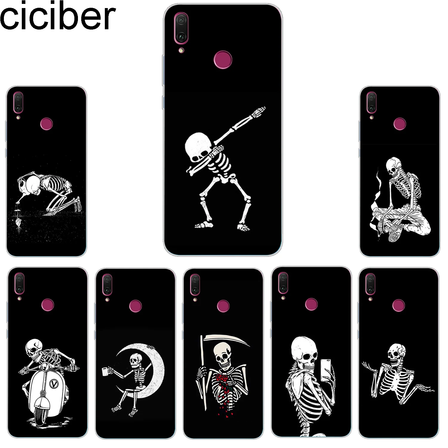 

ciciber Phone Case for Huawei Honor 10 9 8 lite 7A 8C 8X Note V10 Play Y9 Y7 Y6 Y5 Y3 Pro Prime 2017 2018 2019 Human Skeleton