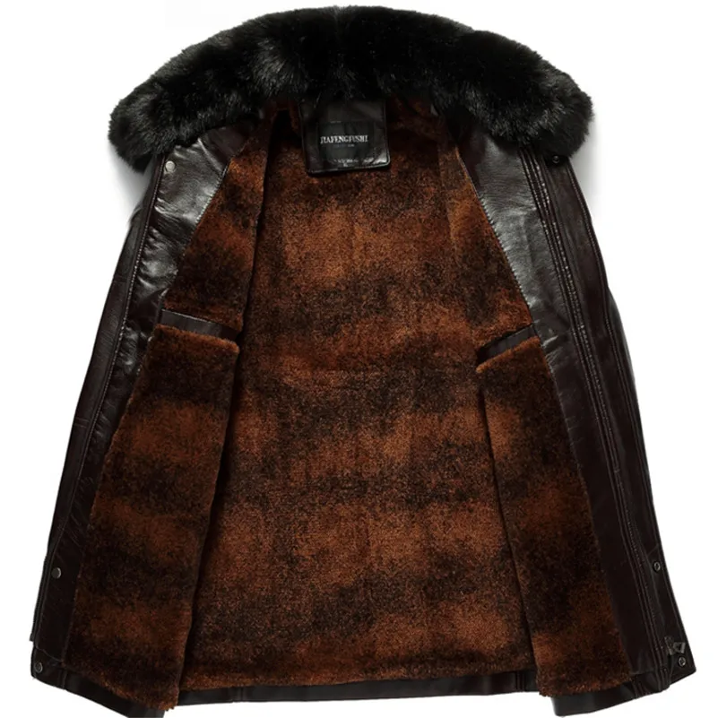 Мужская кожаная куртка осень зима размера плюс XL-7XL повседневные мотоциклетные пальто из искусственной кожи мужские брендовые бархатные пальто с меховым воротником F2357