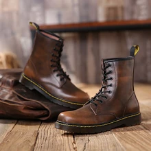 Популярные модные повседневные ботильоны мужские мотоциклетные ботинки martin мужские ботинки зимние ботинки мужские туфли-оксфорды botas hombre размер 38-44