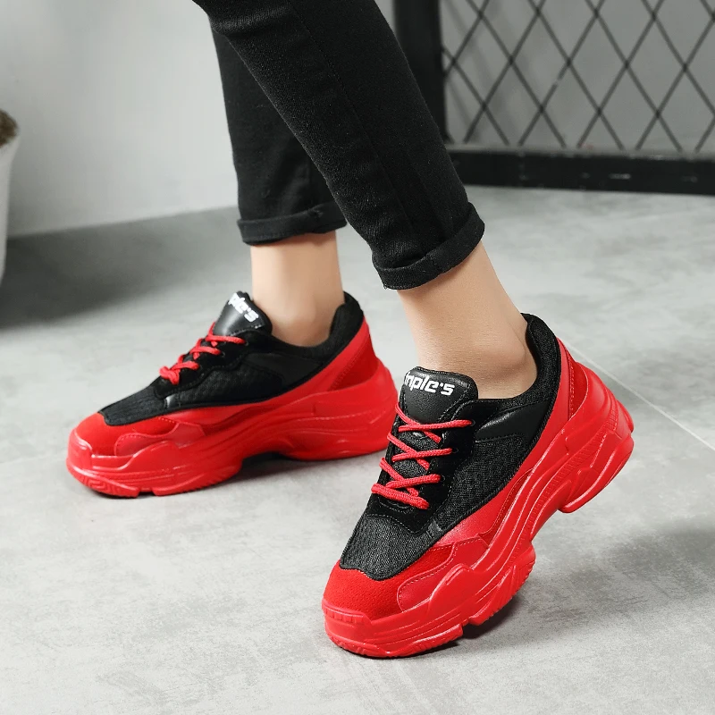 

Popular Style Women Sneakers Balenciagas Shoes Breathable Sport Running Shoes Rubber Outsole Outdoor Walking Athletic Red Shoe