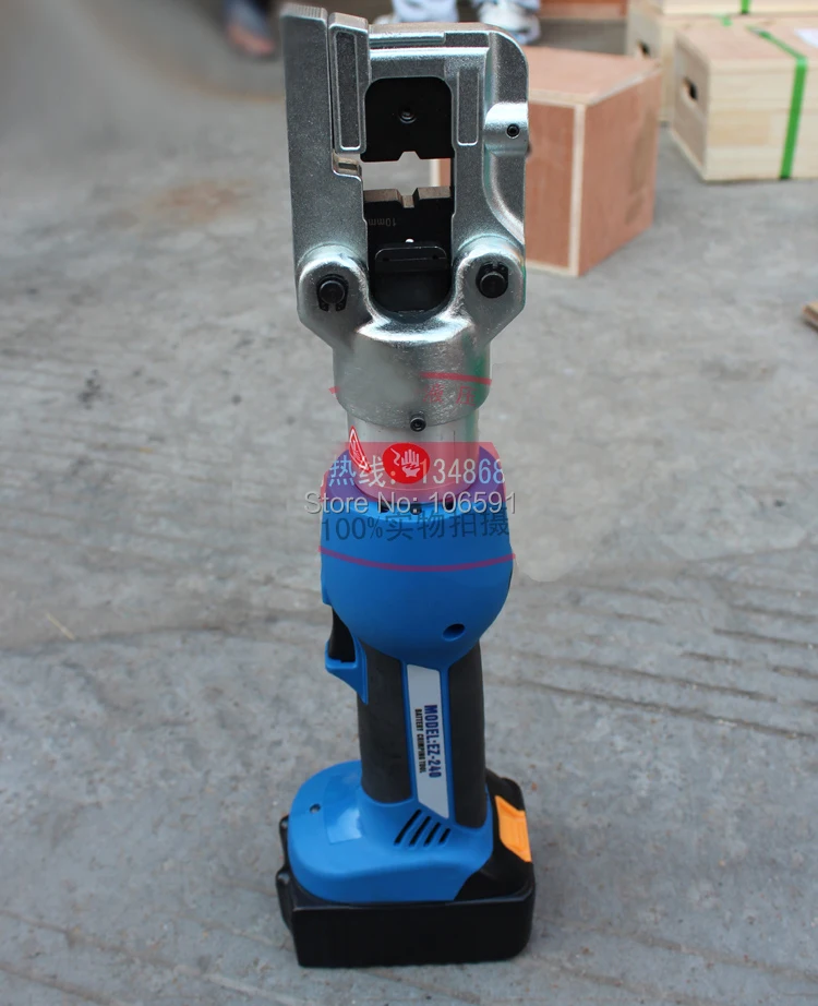 Cordless hydraulic crimping tools, portable battery powered, hand held