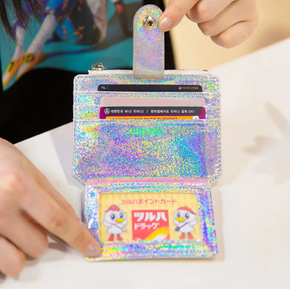 

PU leather Card Holder Storage Bags Multi-Seat Bus Card Set Coin Purse Mini Wallet Multi-Function Card Package Laser