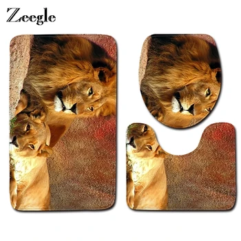 

Zeegle Microfiber Bathroom Floor Mat Set 3pcs Bath Mat Anti-slip Mat For Toilet Bathroom Carpet Bath Rugs Washable Mats Bathroom