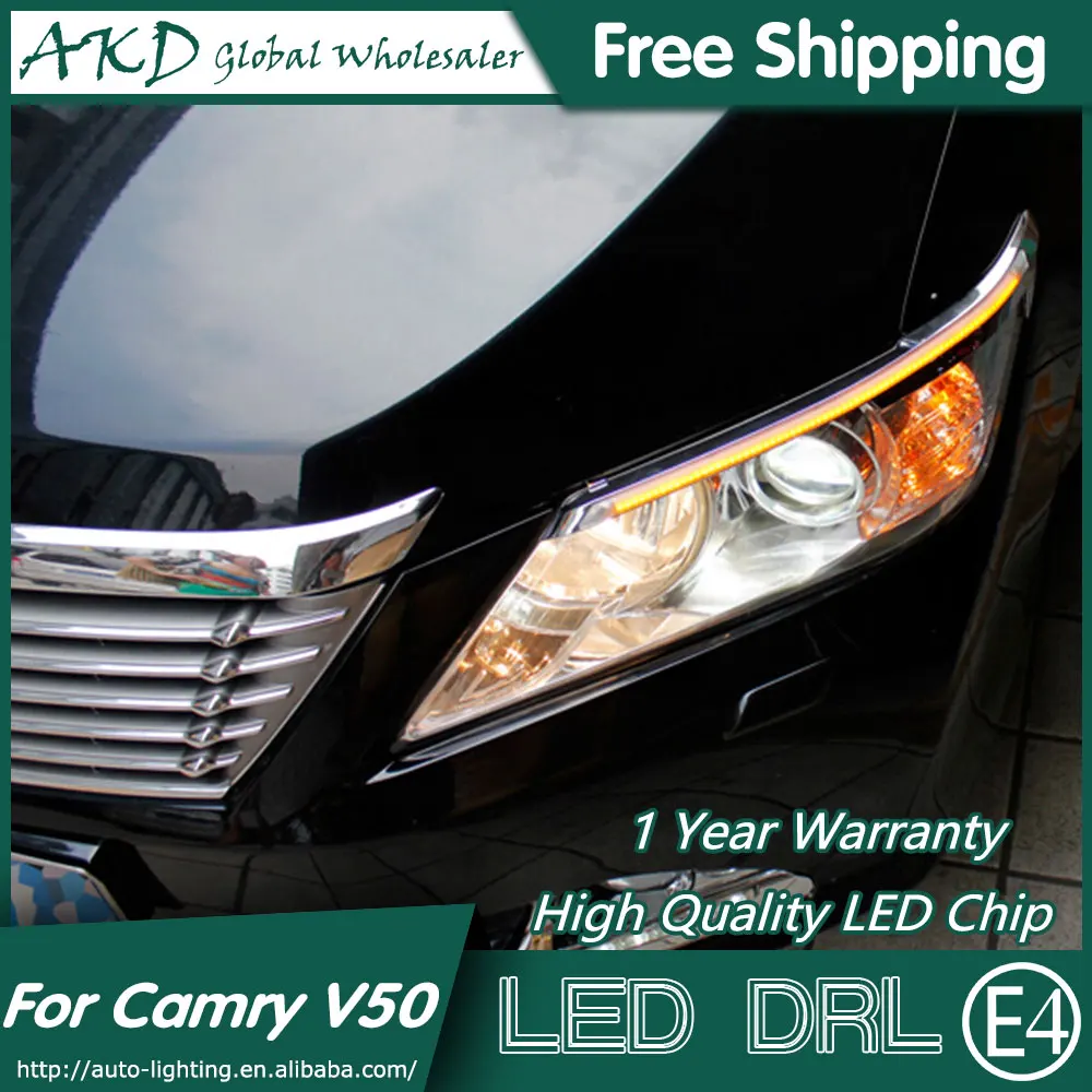 AKD автомобильный Стайлинг светодиодный DRL для Toyota Camry V50 2012- Camry Eye Brow светильник Светодиодный Внешняя лампа сигнальные аксессуары для парковки