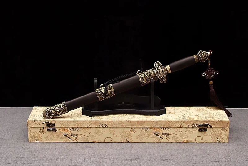 

Collection sword Fully Hand-made Home Decoration Chinese Short Sword Damascus Folded Steel Collection sword