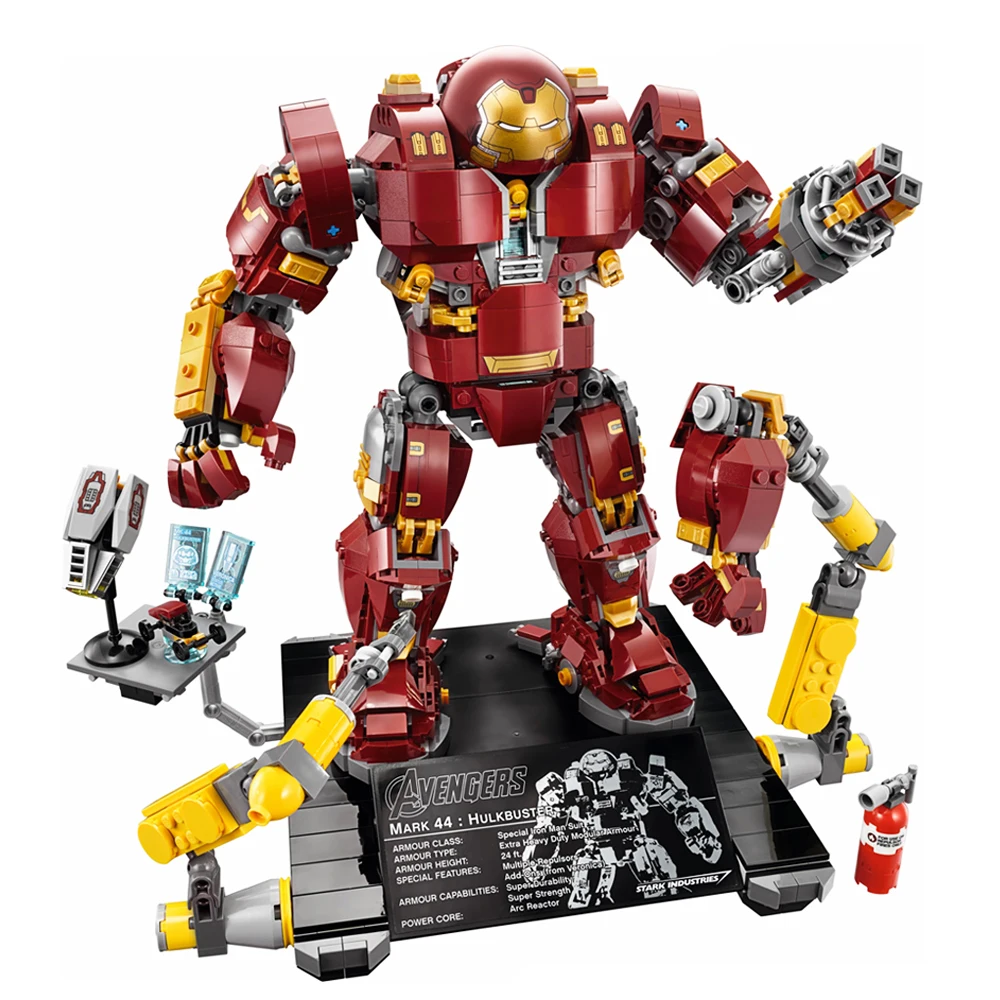 Fit Legoness Marvel 76105 Super Heroes Железный человек против Халк халкбастера мех 1527 шт
