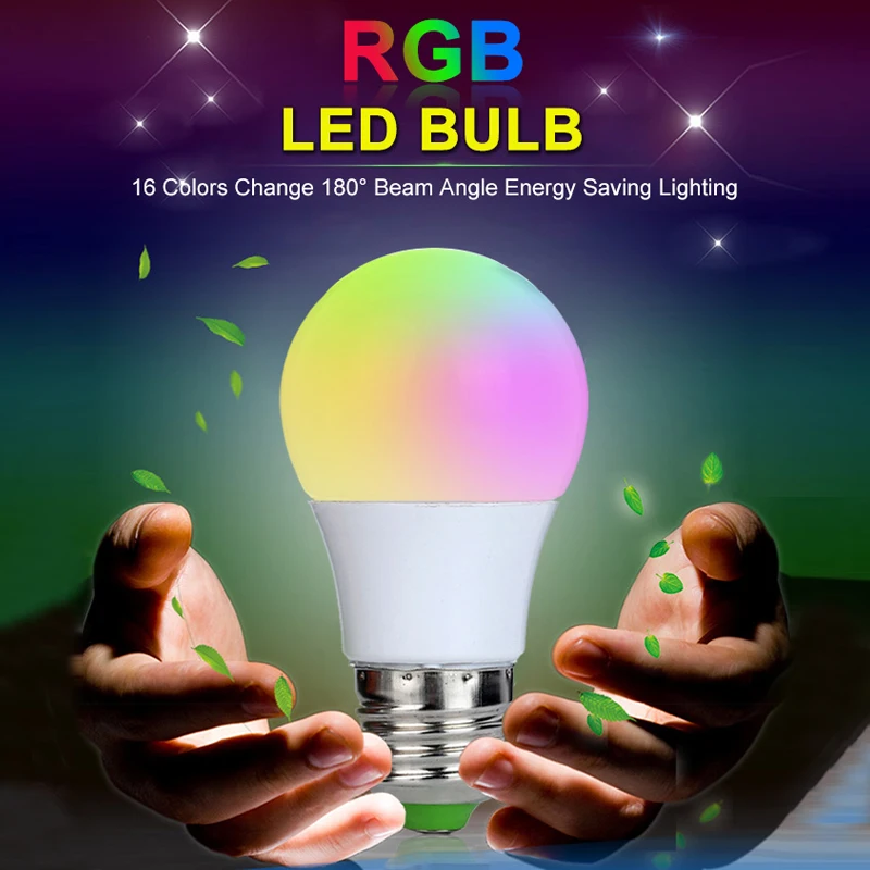 E27 RGB светодиодный светильник, 3 Вт, 110 В, 220 В, светодиодный светильник, 16 цветов, с ИК-пультом дистанционного управления, лампада для украшения дома, праздника