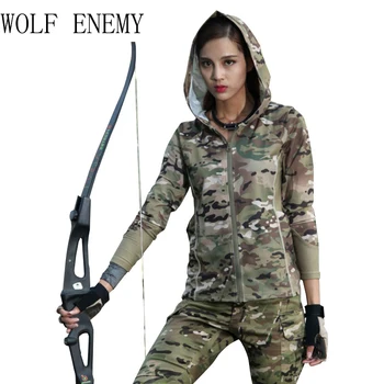 

Multicam Camouflage Women's Hoodies & Sweatshirt 100% Polyster Zip-up Shirt MTP MCBK MCA MC Alphin