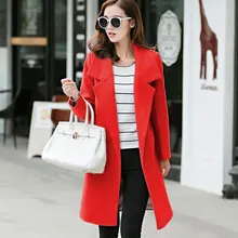Coats Top Promotion Full Solid Extra Turn-down Collar Autumn And Season 2017 Korean Women’s Wool Coat Slim Female Size Long Ick