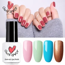 Gelfavor 7 мл чистый цвет серии 01-30 цветов лак для ногтей УФ светодиодный Гель-лак долговечный отмачиваемый Полировочный УФ Гель-лак
