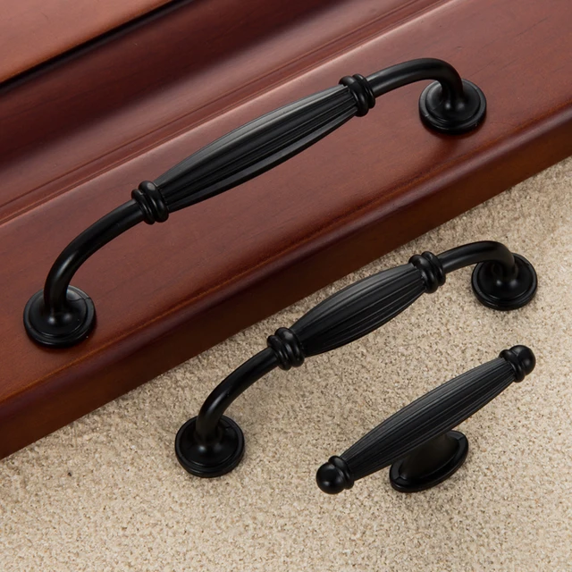 Black Kitchen Knobs and Handles Simple Furniture Handles Drawer