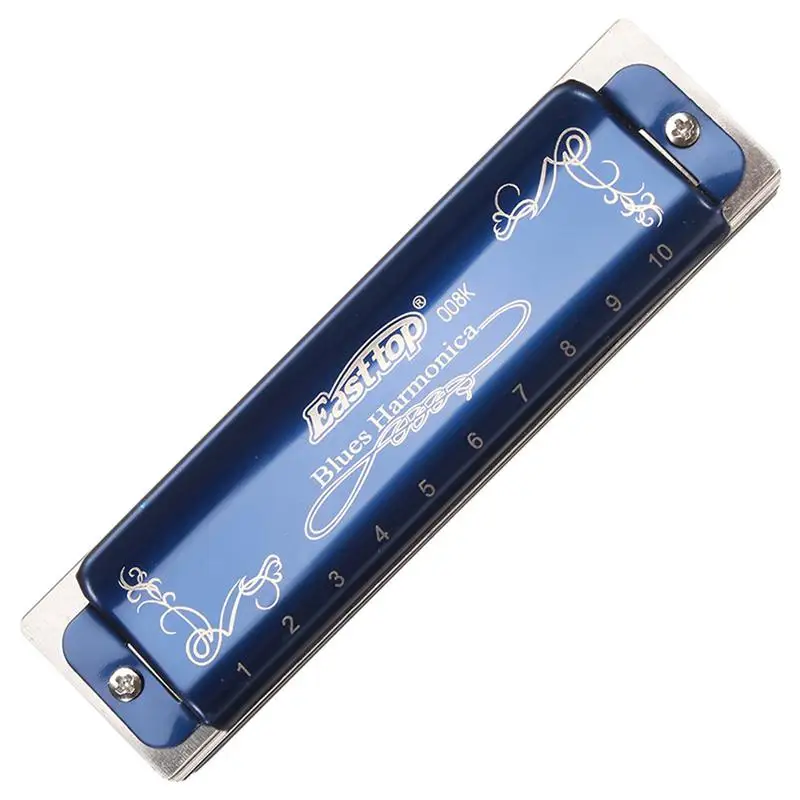 Easttop T008K 10 отверстий Блюз губная гармоника ограниченная версия синий цвет диатоническая арфа музыкальный инструмент A B C D E F G ключи с Чехол